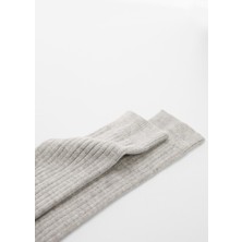 Mango Fitilli Örgülü Tozluk Çorabı