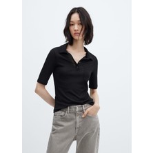 Mango Düğmeli Kısa Kollu Polo Yaka T-Shirt