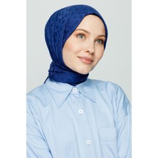 Valor Scarf Koyu Kot Mavi Bloom Desen Şal