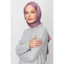 Valor Scarf Tozlu Eflatun Qoza Desen Ipeksi Jakar Şal