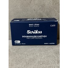 Scrikss Dolma Kalem Kartuşu, Kartuş 6'lı Blister 10'lu Paket Kalem Kartuşu