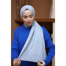 Silk Home Marka Jakarlı Deluxe Şal - Gümüş