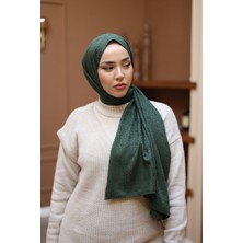 Silk Home Marka Jakarlı Deluxe Şal - Koyu Yeşil