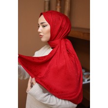Silk Home Marka Jakarlı Deluxe Şal - Kırmızı