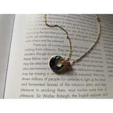 Pinery Jewels Hologramlı Kuzey Yıldızı Çelik Kararmaz Gold Kolye