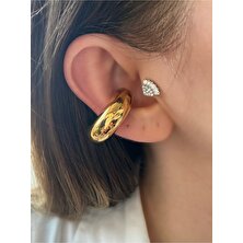 Pinery Jewels Iri Tombul Halka Çelik Kararmaz Kıkırdak Earcuff