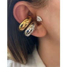 Pinery Jewels Iri Tombul Halka Çelik Kararmaz Kıkırdak Earcuff