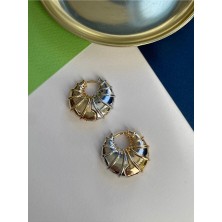 Pinery Jewels Vıp Özel Seri - Deniz Kabuğu Altın Kaplama Küpe Çifti