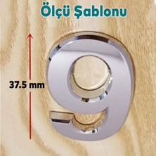 Nzb Kapı Numarası Yapışkanlı Parlak Krom Numaraları 37.5 mm No:9 Rakam Sayı