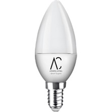 AC Aydınlatma 5W Mum LED Ampul 3200K Sarı Işık - E14 Duy