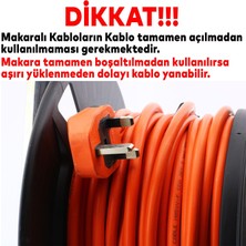 Badem10 Makaralı Seyyar Kablo Universal 4 Prizli Uzatma Kablosu 3x1.5 mm Ttr Kablo 20 Metre