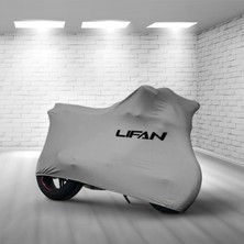 Ultra Shop Lifan EM150L Gri Kumaş Motosiklet Brandası Logo Baskılı Penye Kumaş Motosiklet Branda