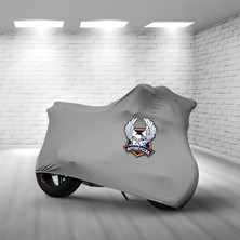 Ultra Shop Regal Raptor Dd 150E-2F Gri Kumaş Motosiklet Brandası Logo Baskılı Penye Kumaş Motosiklet Branda