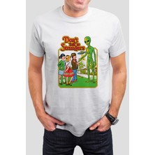 T-35 Uzaylı Baskılı Beyaz Unisex Tişört C356