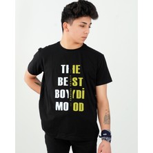 Boydimood Sarı The Best Boydi̇Mood Baskili Oversize Siyah Tişört