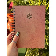 Esamore Concept Isminize Özel Ahşap Kapaklı Ajanda Defter Günlük Spiralli Ahşap Kapaklı Defter Anı Defteri