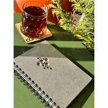 Esamore Concept Isminize Özel Ahşap Kapaklı Ajanda Defter Günlük Spiralli Ahşap Kapaklı Defter Anı Defteri