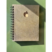 Esamore Concept Isminize Özel Ahşap Kapaklı Ajanda Defter Günlük Spiralli Ahşap Kapaklı Defter Anı Defteri