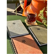 Esamore Concept Isminize Özel Ahşap Kapaklı Ajanda Defter Günlük Spiralli Ahşap Kapaklı Defter Anı Defteri