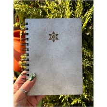 Esamore Concept Isminize Özel Ahşap Kapaklı Ajanda Defter Günlük Spiralli Ahşap Kapaklı Defter Anı Defteri