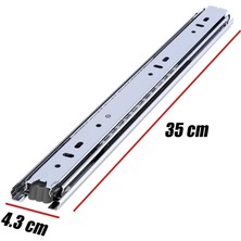 Nzb Bilyalı Dolap Çekmece Rayı Metal En 4.3 cm Uzunluk 35 Cm(1çift)