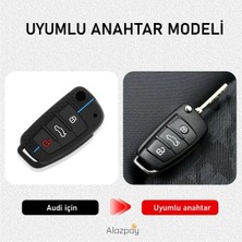 Alazpay Audi A1 A3 A4 A5 A6 A7 & Q3 Q5 Q7 Q8 & Tt S3 S4 S6 Rs Anahtar Kılıfı (1 Adet)