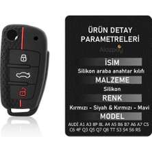 Alazpay Audi A1 A3 A4 A5 A6 A7 & Q3 Q5 Q7 Q8 & Tt S3 S4 S6 Rs Anahtar Kılıfı (1 Adet)