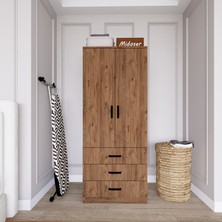 Midoser Easy Atlantik Çam 2 Kapılı 3 Çekmeceli Gardırop