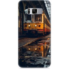 Teknomeg Samsung Galaxy S8 Plus Uyumlu Eski Sarı Tren Desenli Silikon Kılıf