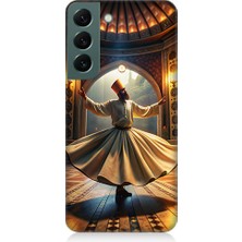 Teknomeg Samsung Galaxy S22 Uyumlu Mevlevi Semazen Desenli Silikon Kılıf
