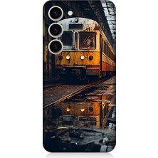 Teknomeg Samsung Galaxy S23 Uyumlu Eski  Metro Istasyonu ve Tren Desenli Silikon Kılıf