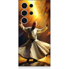 Teknomeg Samsung Galaxy S24 Ultra Uyumlu Semazen Yapan Mevlevi Desenli Silikon Kılıf