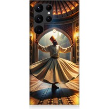 Teknomeg Samsung Galaxy S22 Ultra Uyumlu Mevlevi Semazen Desenli Silikon Kılıf
