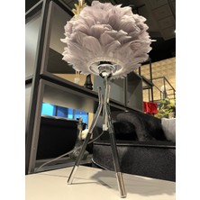 Valle De Diseno Gerçek Kuş Tüyü Tripod Anka Abajur 2'li Paket