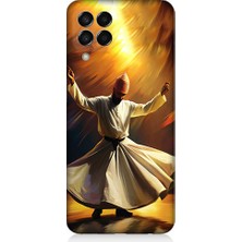 Teknomeg Samsung Galaxy M33 Uyumlu Semazen Yapan Mevlevi Desenli Silikon Kılıf