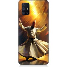 Teknomeg Samsung Galaxy M51 Uyumlu Semazen Yapan Mevlevi Desenli Silikon Kılıf