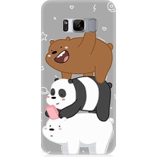 Teknomeg Samsung Galaxy S8 Plus Uyumlu Komik Ayıcıklar Desenli Silikon Kılıf