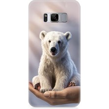 Teknomeg Samsung Galaxy S8 Uyumlu Sevimli Kutup Ayısı  Desenli Silikon Kılıf