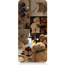 Teknomeg Samsung Galaxy M14 Uyumlu Sevgili Aşık Ayılar Desenli Silikon Kılıf