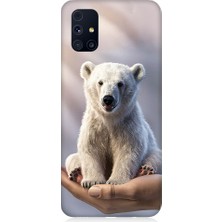 Teknomeg Samsung Galaxy M31S Uyumlu Sevimli Kutup Ayısı  Desenli Silikon Kılıf