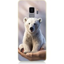 Teknomeg Samsung Galaxy S9 Uyumlu Sevimli Kutup Ayısı  Desenli Silikon Kılıf