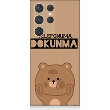 Teknomeg Samsung Galaxy S23 Ultra Uyumlu Telefonuma Dokunma Ayıcık Desenli Silikon Kılıf