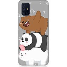Teknomeg Samsung Galaxy M31S Uyumlu Komik Ayıcıklar Desenli Silikon Kılıf
