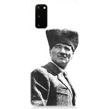 Teknomeg Samsung Galaxy S20 Plus Uyumlu Mustafa Kemal Atatürk Desenli Silikon Kılıf