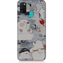 Teknomeg Samsung Galaxy M21 Uyumlu Yaramaz Kutup Ayısı Desenli Silikon Kılıf