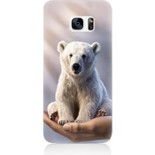 Teknomeg Samsung Galaxy S7 Edge Uyumlu Sevimli Kutup Ayısı  Desenli Silikon Kılıf