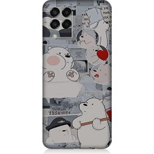 Teknomeg Samsung Galaxy M33 Uyumlu Yaramaz Kutup Ayısı Desenli Silikon Kılıf