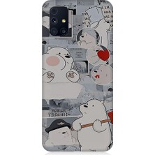 Teknomeg Samsung Galaxy M31S Uyumlu Yaramaz Kutup Ayısı Desenli Silikon Kılıf