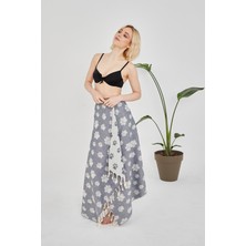 Cottoviva Hediyelik Pamuklu Pati Desenli Peştamal, Havlu, Hamam, Banyo, Plaj, Kadın, Erkek, Unisex