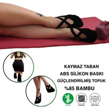 Sweex 4 Çift Bambu Siyah Kaymaz Taban Silikon Baskılı Yoga Fitness Pilates Ve Aktivite Kadın Çorabı